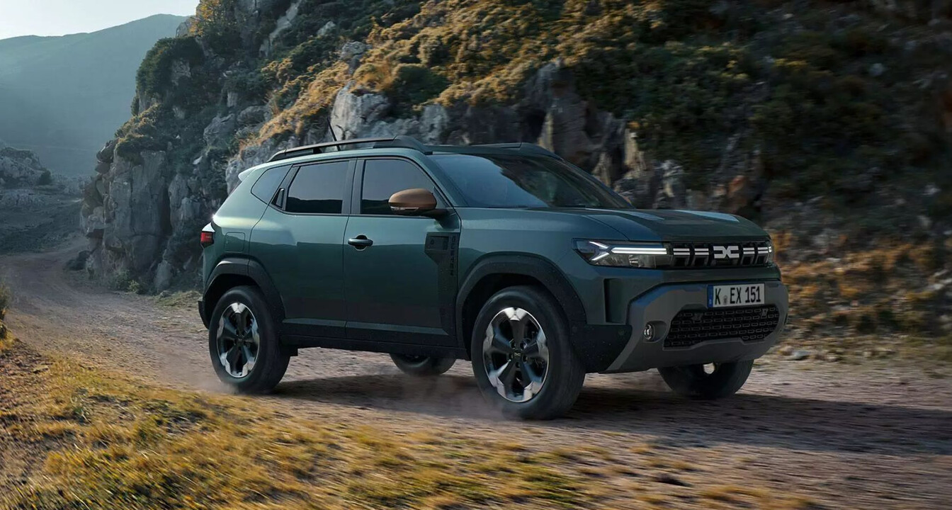 Dacia Duster in grün, Seitenansicht