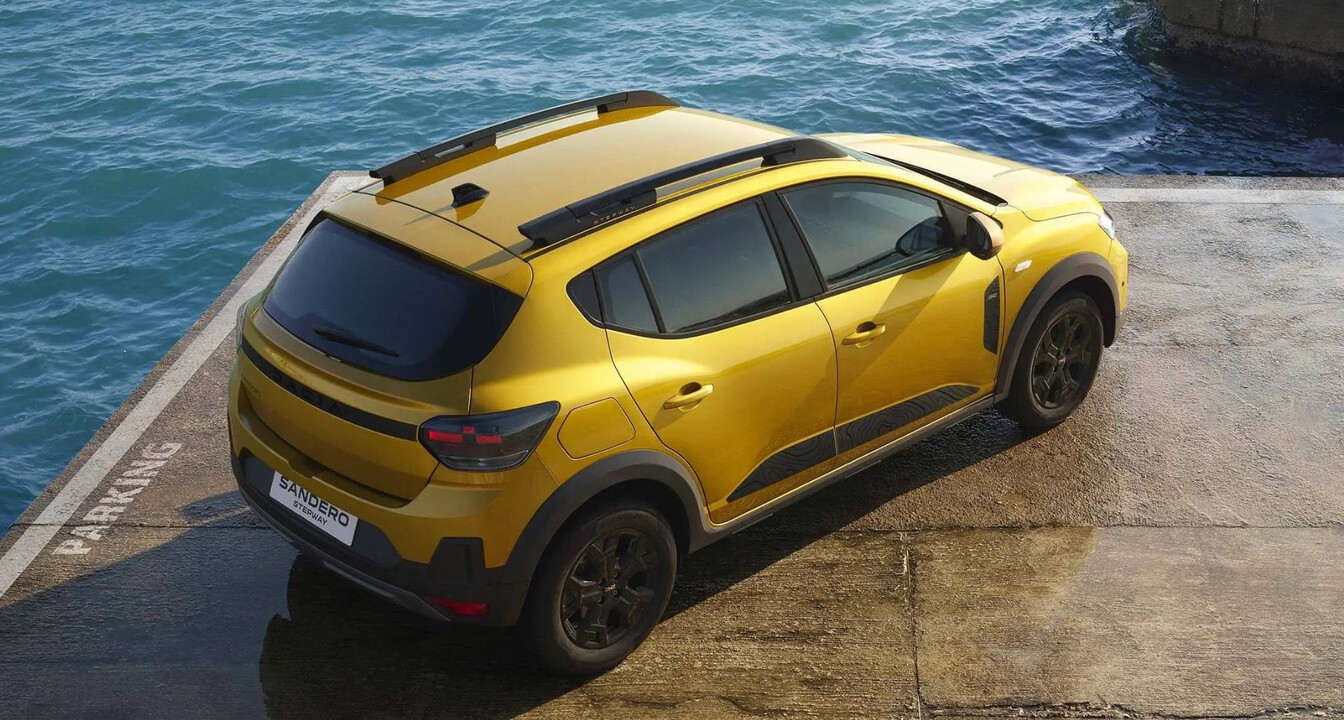 Dacia Sandero stepway in gelb, Heckansicht