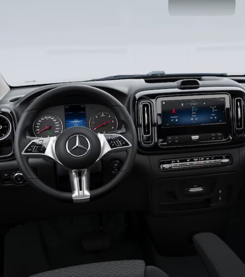 Mercedes-Benz Vito Kastenwagen Innenraum Cockpit vom Mercedes-Benz Vito Kastenwagen mit Lenkrad und Display