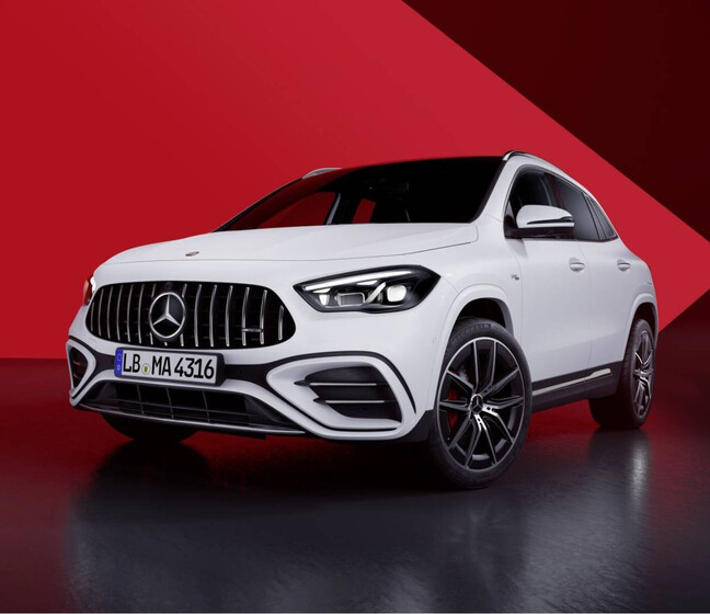 Mercedes-Benz GLA in weiß, frontansicht