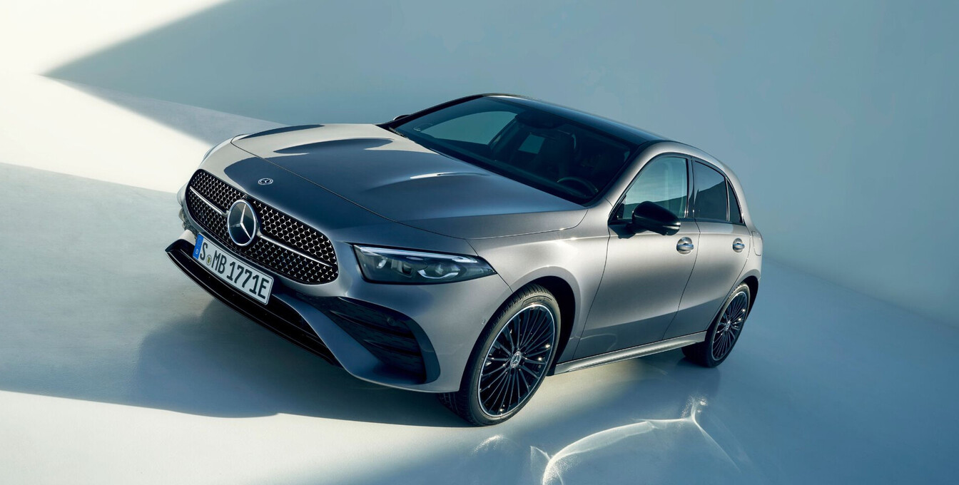 Mercedes-Benz A-Klasse in silber, Frontansicht