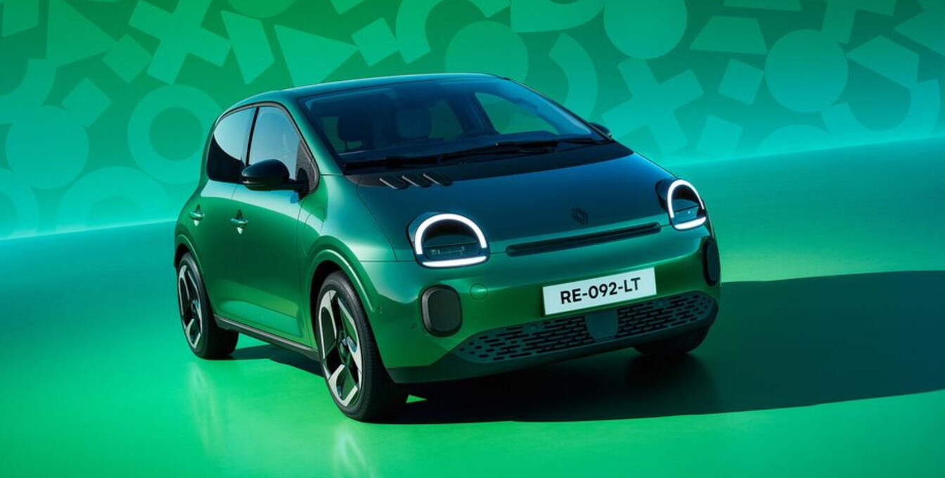 Renault Twingo in grün, Frontansicht