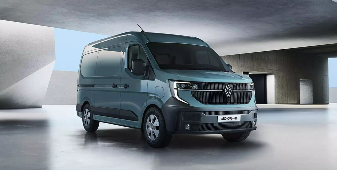 Renault Master in türkis, Frontansicht