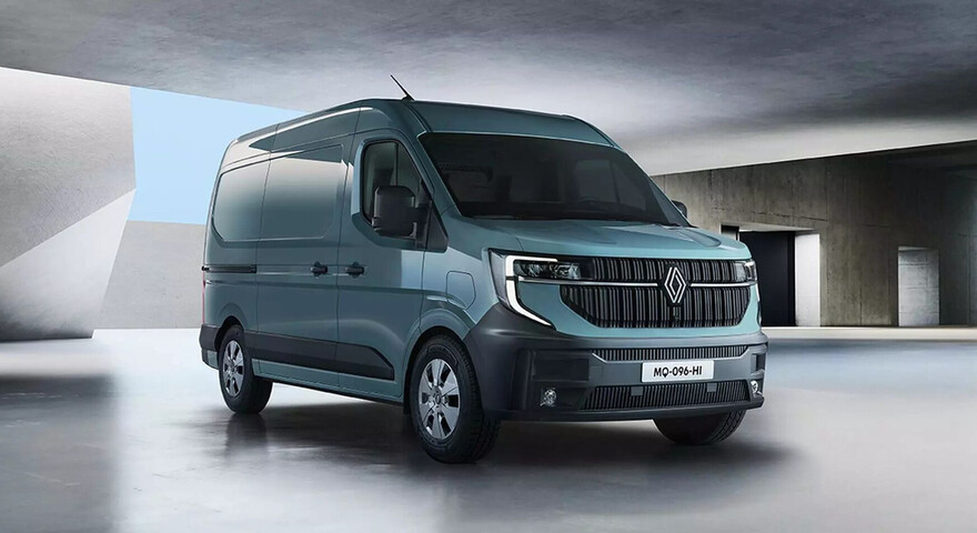 Renault Master in türkis, Frontansicht