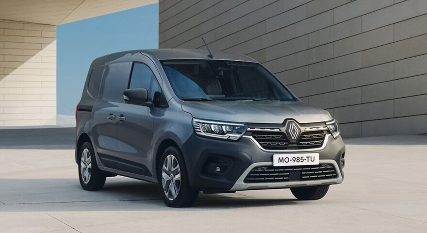 Renault Kangoo Van in silber, Frontansicht
